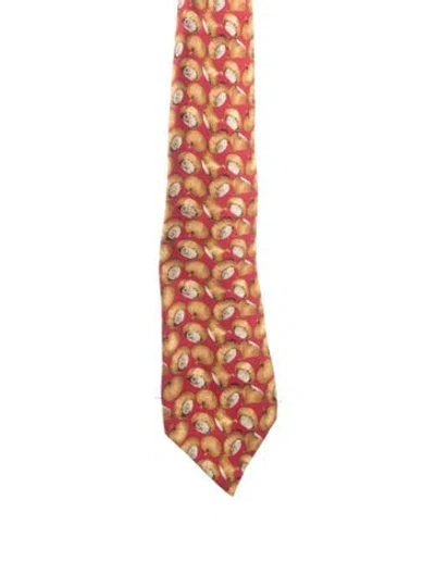 Pre-owned Gucci Silk  Tie In Red