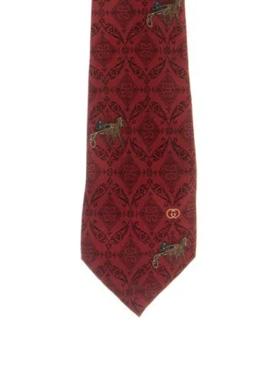 Pre-owned Gucci Silk Tie In Red