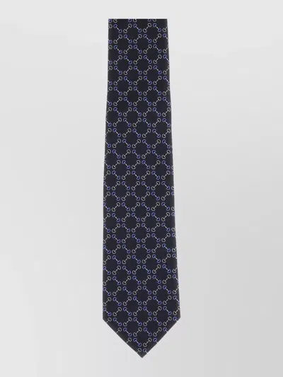 Gucci Silk Tie Regular Width Patterned Style In Blue