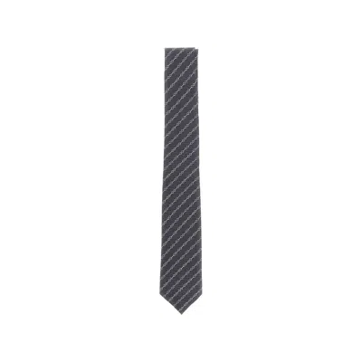 Gucci Silk Tie With Horsebit Motif In Blue
