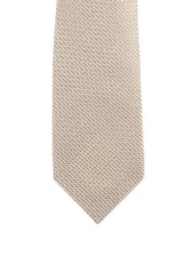 Pre-owned Gucci Silk Tie W/tags In Neutral
