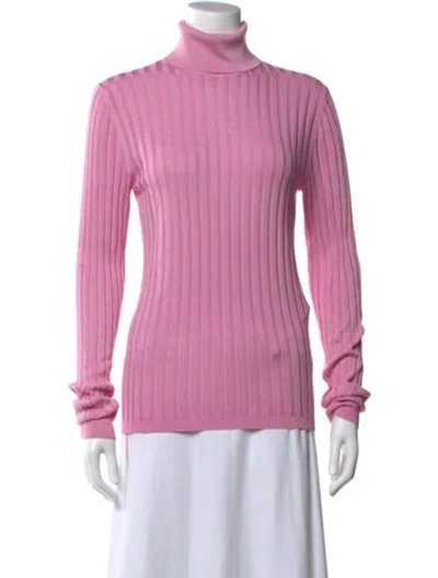 Pre-owned Gucci Silk Turtleneck Sweater In Pink