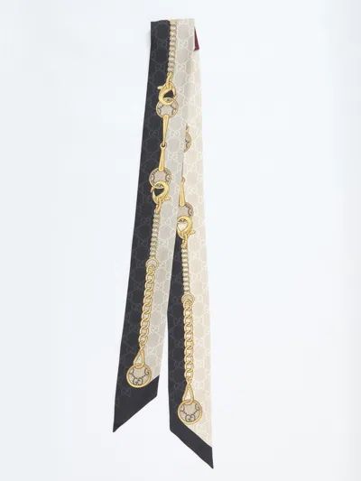 Gucci Silk Twill Bow In Neutral