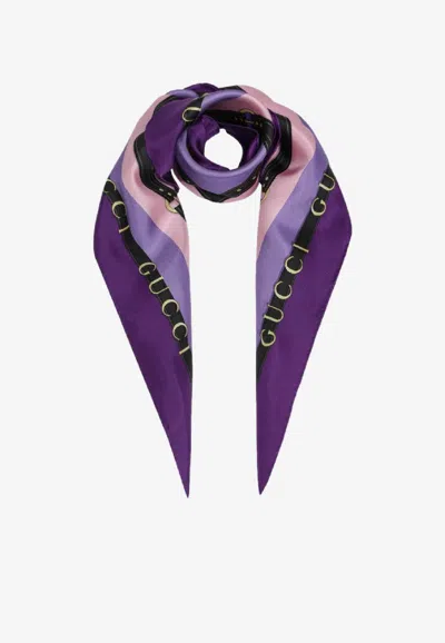 Gucci Silk Twill Carré Scarf In Animal Print