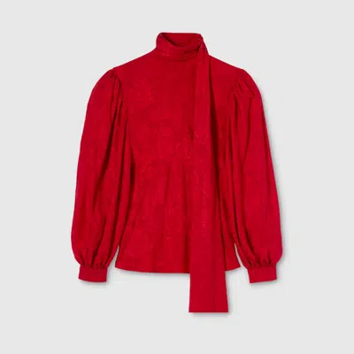 Gucci Silk Twill Jacquard Shirt In Animal Print