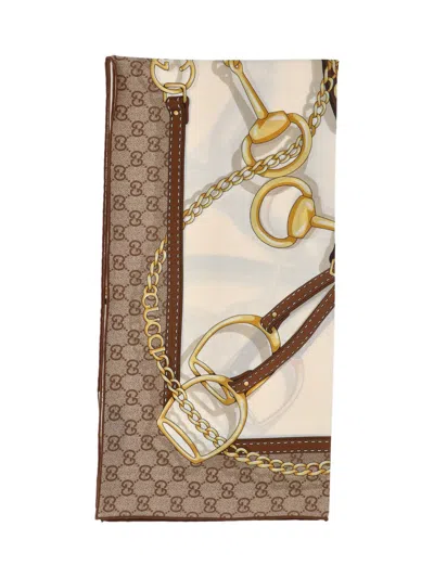 Gucci Silk Twill Printed Scarf In Multi