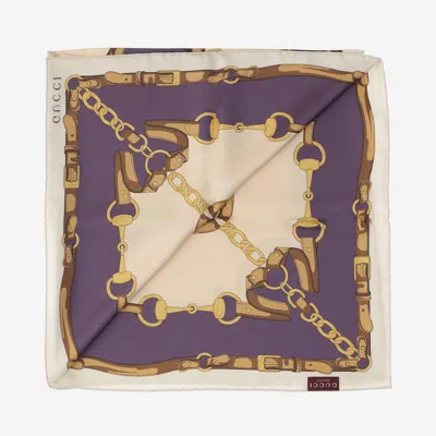 Gucci Silk Twill Printed Scarf In Multi