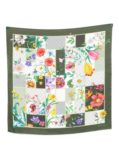 Gucci Women Printed Silk Foulard In Multi