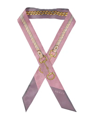 Gucci Silk Twill Scarf In Multi