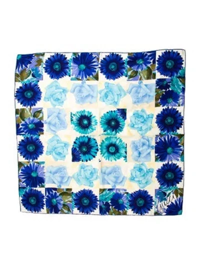 Pre-owned Gucci Silk Vintage Scarf In Blue