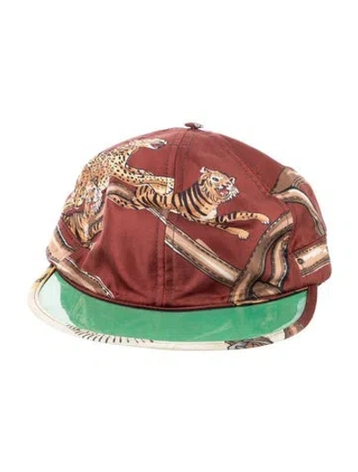 Pre-owned Gucci Silk Visor Baseball Cap In Multi