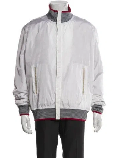 Pre-owned Gucci Silk Windbreaker In White