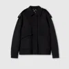 Gucci Silk Wool Bomber Jacket In Black
