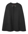 Gucci Reversible Wool Cape With Horsebit Detail In Gray