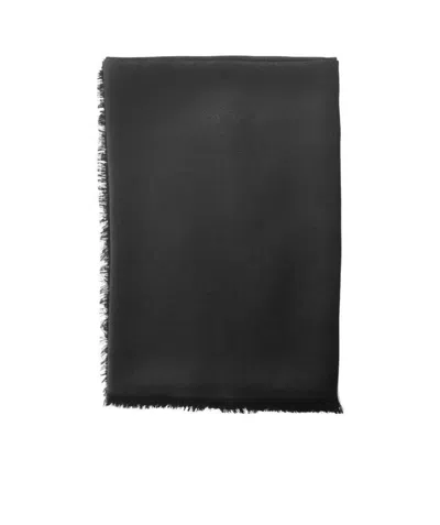 Gucci Silk Wool Gg Jacquard Scarf In Black
