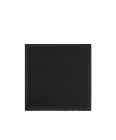 Gucci Silk Wool Horsebit Jacquard Shawl In Black