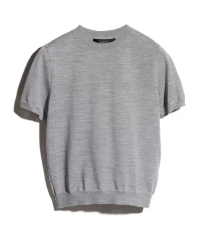 Gucci Silk Wool T-shirt With Embroidery In White