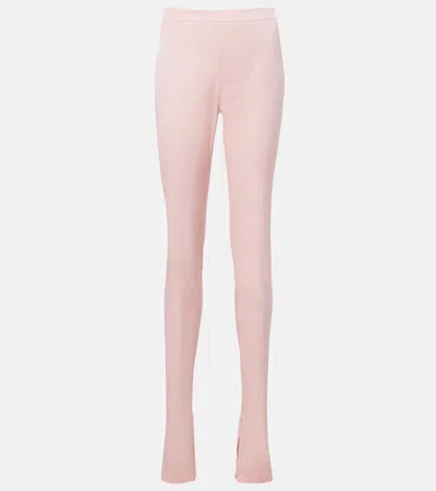 Gucci Silk-blend Faille Leggings In Pink