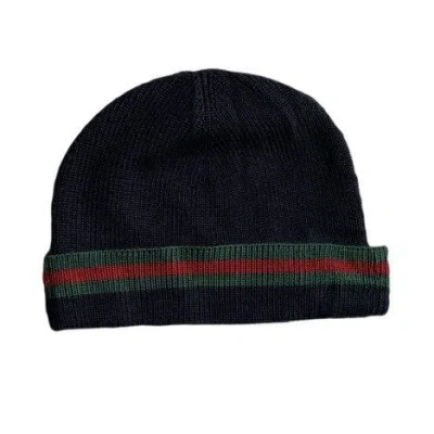 Pre-owned Gucci Silk/cashmere Blend Beanie In Black