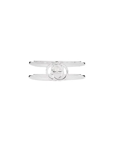 GUCCI GUCCI SILVER 6MM INTERLOCKING G OPEN BAND RING 55 7.25 (AUTHENTIC PRE-LOVED)