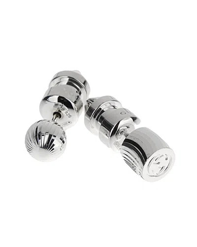 GUCCI GUCCI SILVER BALL STUD EARRINGS