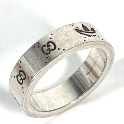 Pre-owned Gucci Silver Black Silver 925 Band Ring () In Multi