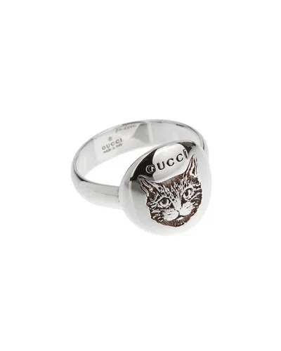 GUCCI GUCCI SILVER BLIND FOR LOVE FELINE RING