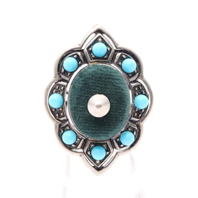 Pre-owned Gucci Silver Blue Band Ring ()