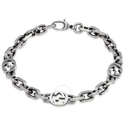 Gucci Silver Bracelet With Interlocking G In Metallic