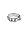 Gucci Silver Chain Link Enamel Logo Band Ring In Metallic
