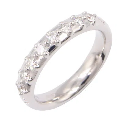 Pre-owned Gucci Silver Clear White Gold (18k) Band Ring ()