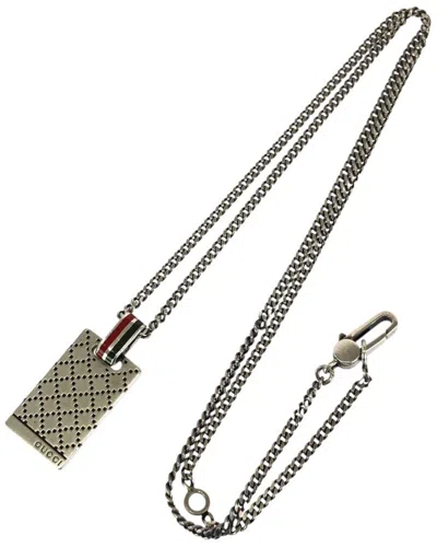 Pre-owned Gucci Silver Diamante Necklace (authentic Pre-loved) In Metallic