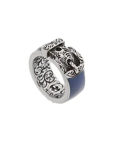GUCCI GUCCI SILVER ENAMEL TIGER RING