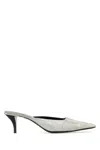 Gucci Fabric Mules Pointed Toe Stiletto Heel Textured In White