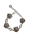 Gucci Silver Feline Interlocking G Bracelet In Metallic