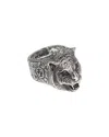 Gucci Silver Feline Ring In Metallic