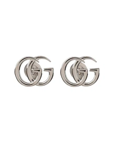 Pre-owned Gucci Silver Gg Marmont Stud Earrings (authentic Pre-loved)