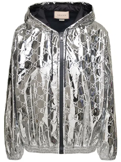 GUCCI SILVER GG MONOGRAM JACKET