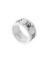 Gucci Silver Ghost Band Ring In Metallic
