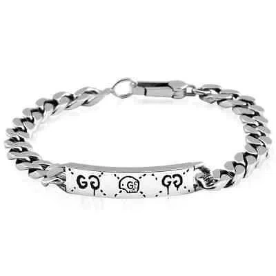 Pre-owned Gucci Silver Ghost Chain Bracelet In Check Description