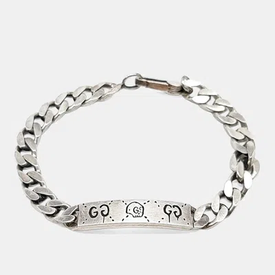 Pre-owned Gucci Silver Ghost Chain Bracelet In Multi