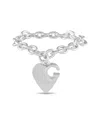 Gucci Silver  Heart Chain Heart Chain Bracelet