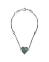 Gucci Silver Heart Charm Bracelet In Metallic