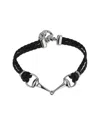 Gucci Silver Horsebit Bracelet In Black
