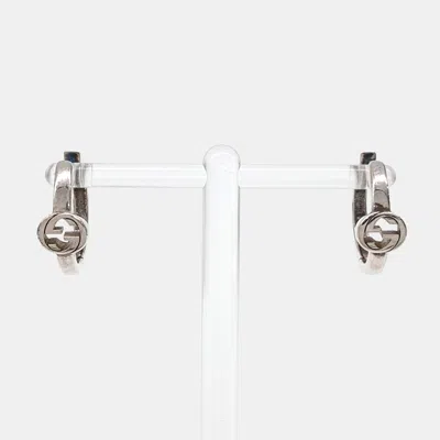 Pre-owned Gucci Silver Interlocking Earrings