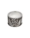 Gucci Silver Interlocking G Band Ring In Metallic