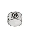 Gucci Silver Interlocking G Band Style Logo Ring In Metallic
