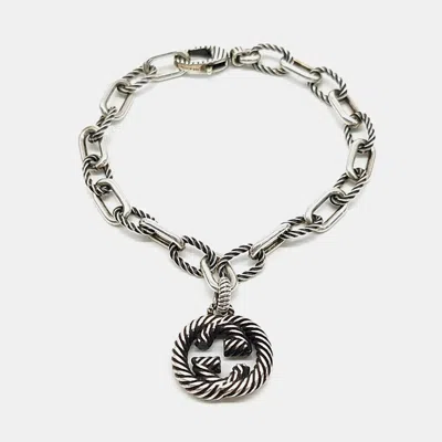 Pre-owned Gucci Silver Interlocking G Bracelet
