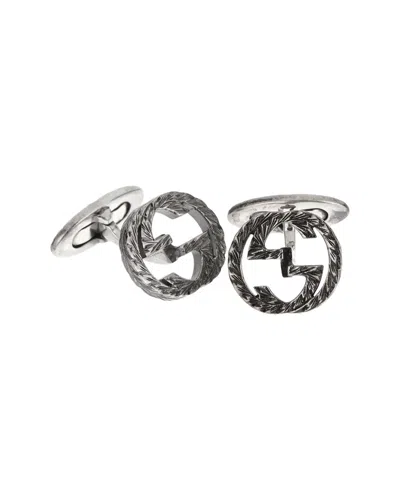 GUCCI GUCCI SILVER INTERLOCKING G CUFFLINKS