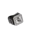 Gucci Silver Interlocking G Ring In Black